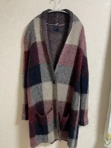 AMERICAN EAGLE 체크 무늬 롱 코트 XS/S