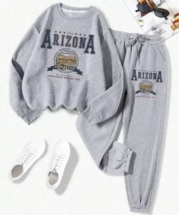 그레이 맨투맨 셋업