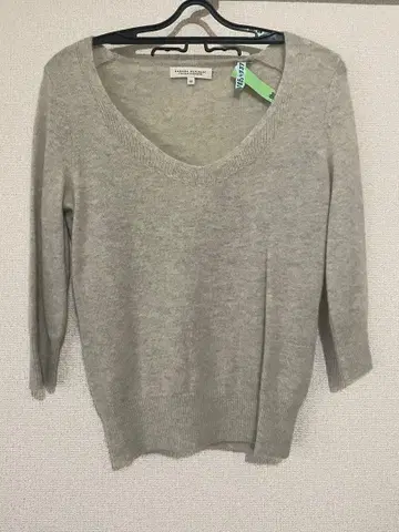 바나나리퍼블릭 캐시미어 7부 소매 스웨터 그레이 라이트 그레이