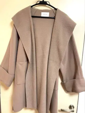 archives 아카이브 미디엄 기장 코트 후드 부착