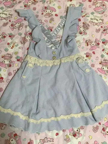 LIZLISA 리즈리사 꽃 자수 스캘럽 점프 스커트