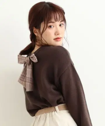 마제 전후 2way 리본 니트