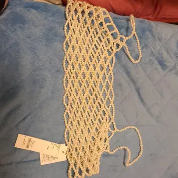 펄 비즈 그물뜨기 뷔스티에 프리 사이즈