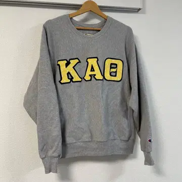 빈티지 Champion KAO 로고 맨투맨 그레이 구제 의류 S