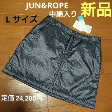 새상품 JUN&ROPE 준&로페 충전솜 스커트 L 블랙 계열 올 패턴