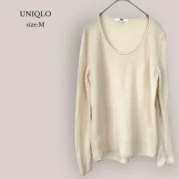 유니클로 UNIQLO 캐시미어 스웨터 아이보리 캐시미어 100% M