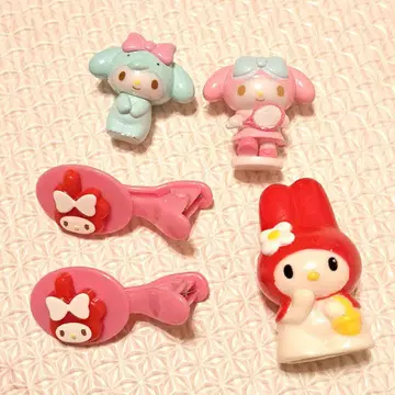 마이멜로디 굿즈 묶음 판매 헤어 클립 세트 피규어 스카이블루 테니스