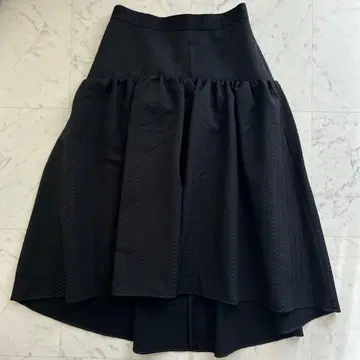 23구 R 아르 자카드 헤링본 절개 플레어 스커트 38 블랙