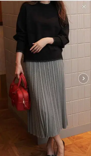 Any SIS 니트 플리츠 스커트 셋업