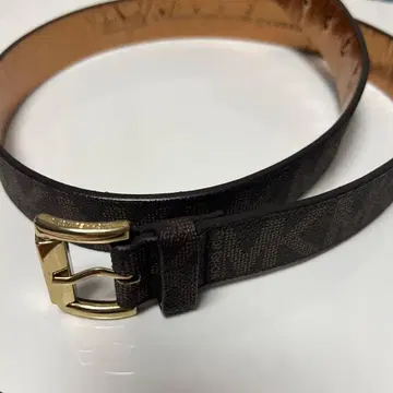 MICHAEL KORS 브라운 가죽 벨트 모노그램 디자인 M 사이즈