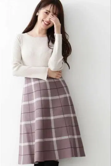 [ 질 바이 질 스튜어트 ] 도킹 체크 니트 원피스