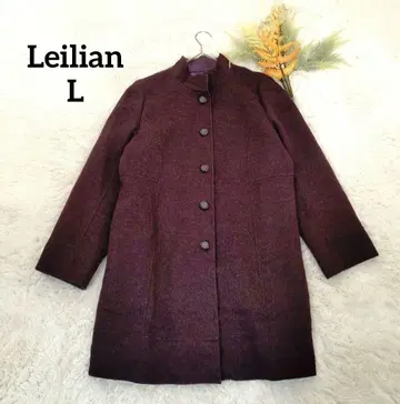 레리안 여성용 캐시미어 혼방 코트 (L) 보라색 스탠드 카라 스톨 포함
