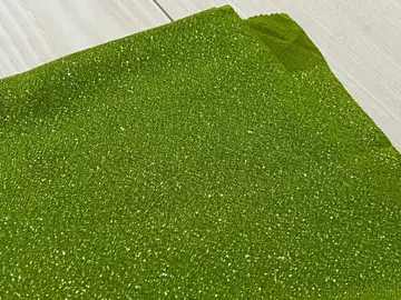 그린 라메 오비 장식 천 새상품 그린 택 포함 후리소데