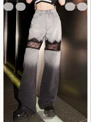 Darich 스캘럽 레이스 데님 롱 팬츠