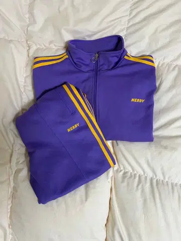 NERDY 보라색 저리 셋업 트랙 자켓 L