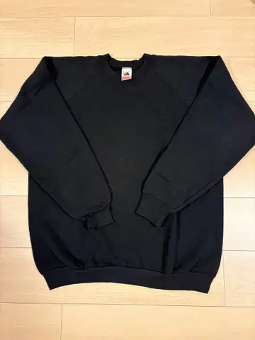 90s 프룻 오브 더 룸 무지 맨투맨 블랙