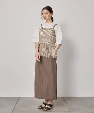 PUBLIC TOKYO 메쉬 프린지 니트 뷔스티에 TODAYFUL