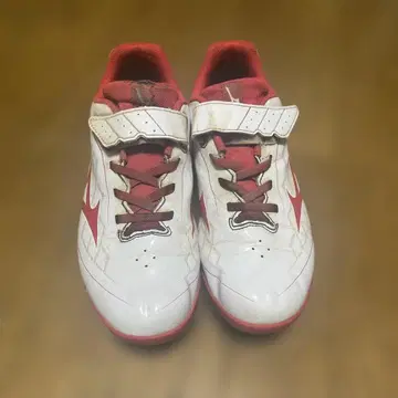 미즈노 스파이크 슈즈 화이트/레드 23.5cm
