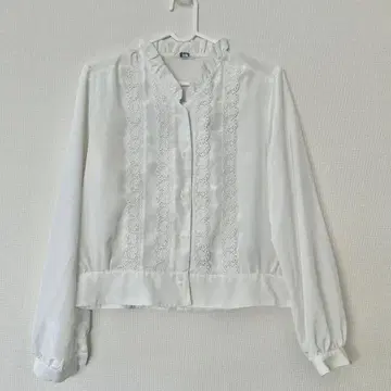 [ ELLA ] 긴팔 블라우스 레이스 화이트