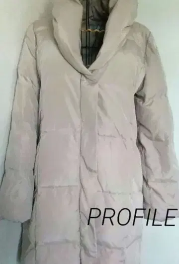 프로필 다운 코트 베이지색