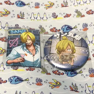 원피스 점프샵 건배 스퀘어 캔뱃지 상디 와노쿠니 산고로