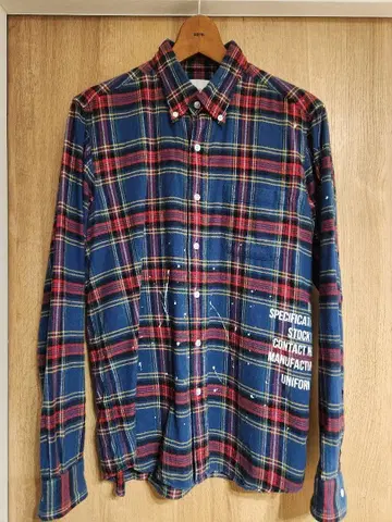 FLANNEL CHECK DRIPPING B.D SHIRT