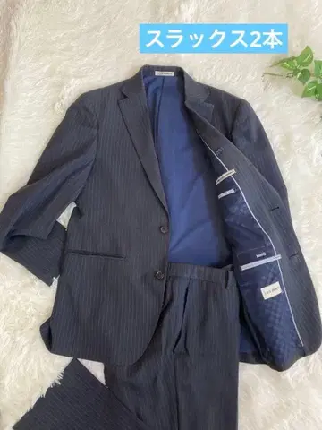 LES MUES 셋업 수트 네이비 스트라이프 L 프리미엄 워시