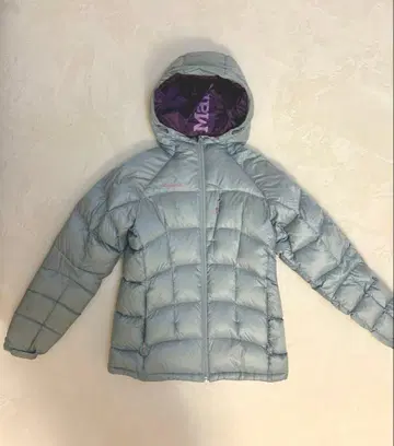 Marmot 후드 부착 다운 자켓 스카이블루