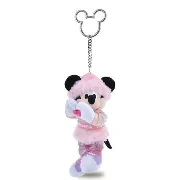 미키 봉제 인형 키링 키체인 핑크 BIRTHDAY