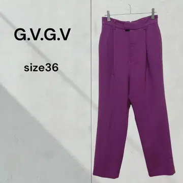 G.V.G.V 컬러 슬랙스 퍼플 일본제 테이퍼드 슬림 레그 팬츠