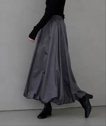 LIAN 벌룬 롱 스커트 차콜 그레이