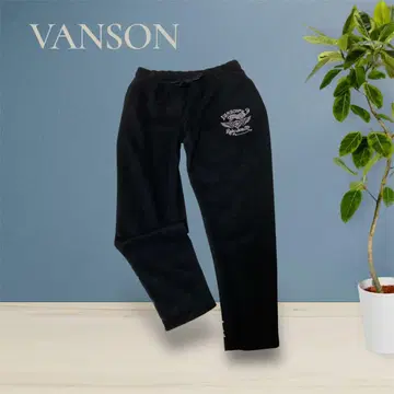 새상품급 반손 VANSON 기모 플레팅 팬츠 자수 로고 스트레치
