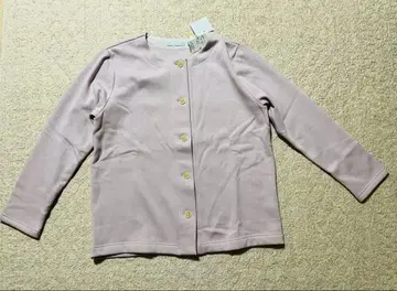 [ 미사용 ] KID BLUE 안쪽 샤기 소재 라벤더 버튼 가디건