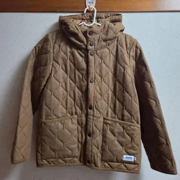 ARMEN 퀼팅 후드 부착 자켓 (베이지 브라운)