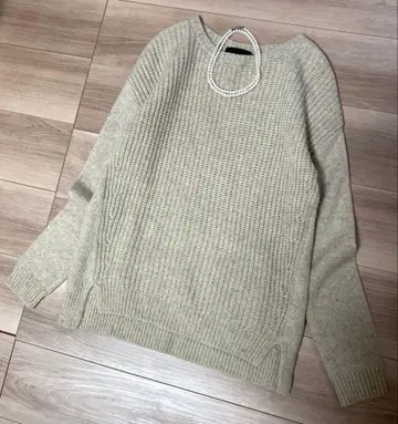 새상품급 언타이틀 풀오버 니트 사이드 슬릿 베이지 2