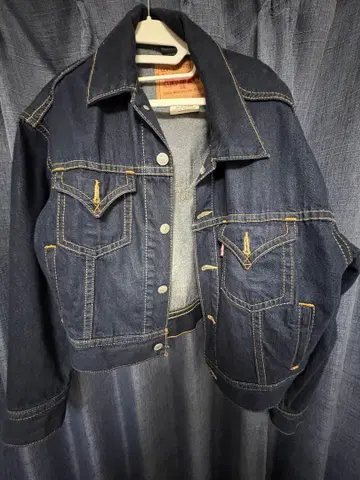 다크 데님 크롭 자켓