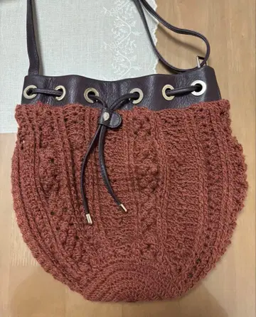 헬렌 카민스키 숄더백 미니백 니트 가죽