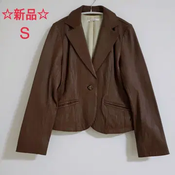 새상품 여성용 천연 가죽 가죽 자켓 테일러드 자켓 S 사이즈