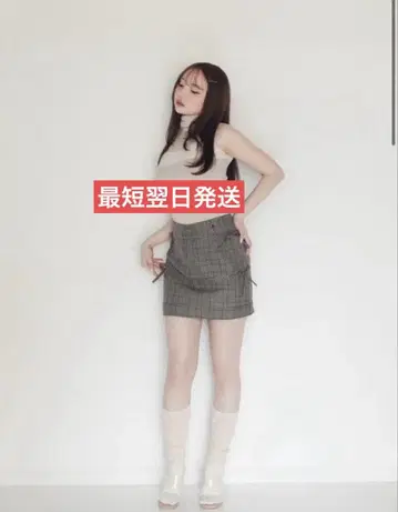 ANDMARY Hanna 체크 미니 스커트 M 사이즈