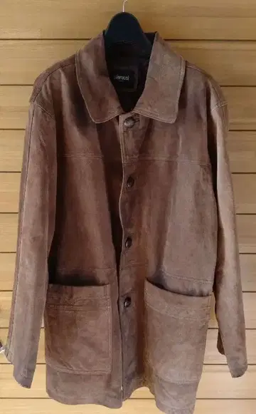 경량! pierucci 브라운 스웨이드 롱 자켓