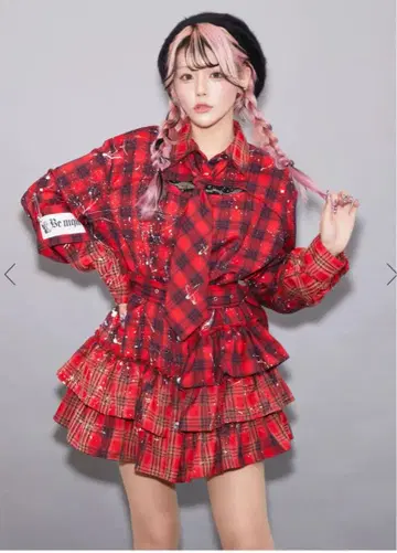 Ank Rouge Bemqin 블리치 체크 셔츠 OP