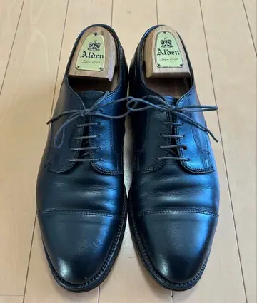 알든 Alden 캡토 드레스 슈즈 블랙 스트레이트 팁 9D