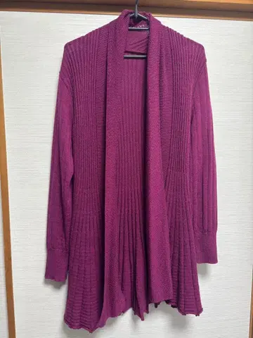 리브 편직 퍼플 긴팔 니트 9호 firosa