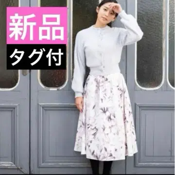 미슈마슈*택 포함 새상품 뉴앙스 플라워 꽃무늬 핑크 플레어 스커트 M