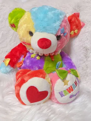 KAWAII BEAR 컬러풀 곰 오르골(별에 소원을) 부착 봉제 인형