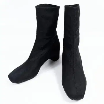 [ 새상품급 ] 다이애나 스트레치 숏부츠 24cm 청키힐 블랙