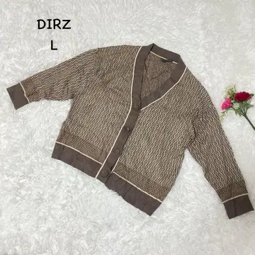 DIRZ [ L ] 다이아몬드 패턴 가디건 베이지 계열 얇은 소재