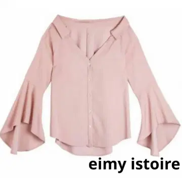 에이미 이스트 월 오프숄더 긴팔 데님 셔츠 핑크 고급 깔끔함