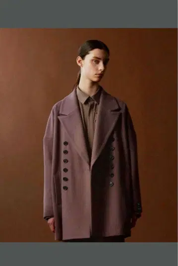 SHAREEF 더블 브레스트 체스터 코트