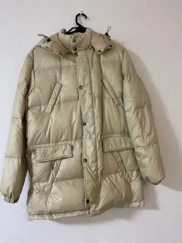 [ 새상품급 ] 남성용 아이보리 후드 부착 다운 자켓